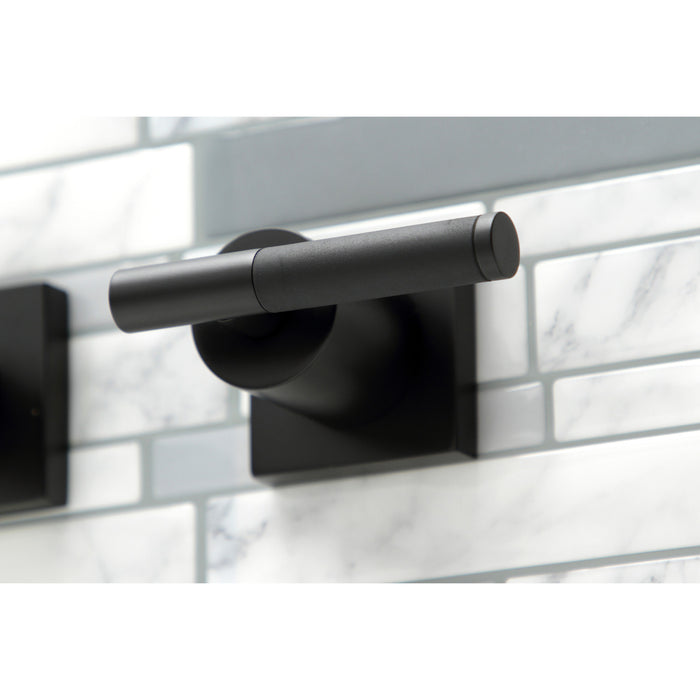 Kingston Sona KS6040CKL - Kaiser Two-Handle 3-Hole Wall Mount Roman Tub Faucet, Matte Black