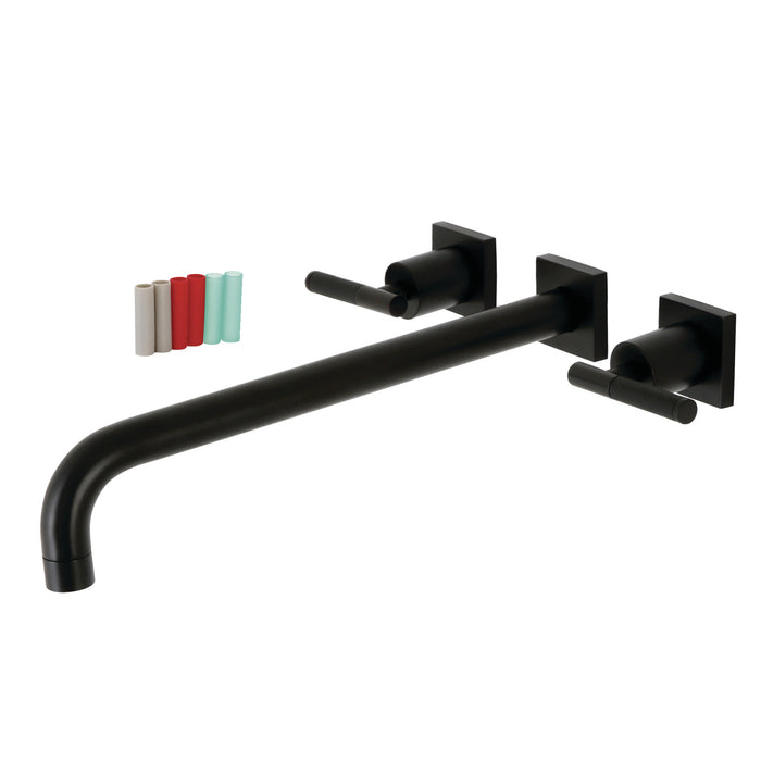 Kingston Sona KS6040CKL - Kaiser Two-Handle 3-Hole Wall Mount Roman Tub Faucet, Matte Black