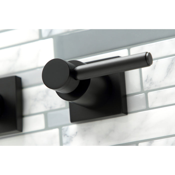 Kingston Sona KS6040DL - Concord Two-Handle 3-Hole Wall Mount Roman Tub Faucet, Matte Black