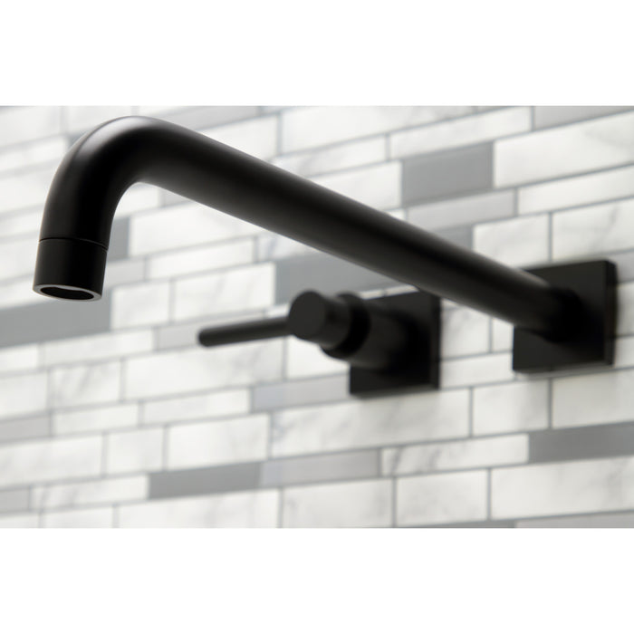 Kingston Sona KS6040DL - Concord Two-Handle 3-Hole Wall Mount Roman Tub Faucet, Matte Black