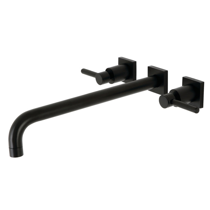 Kingston Sona KS6040DL - Concord Two-Handle 3-Hole Wall Mount Roman Tub Faucet, Matte Black