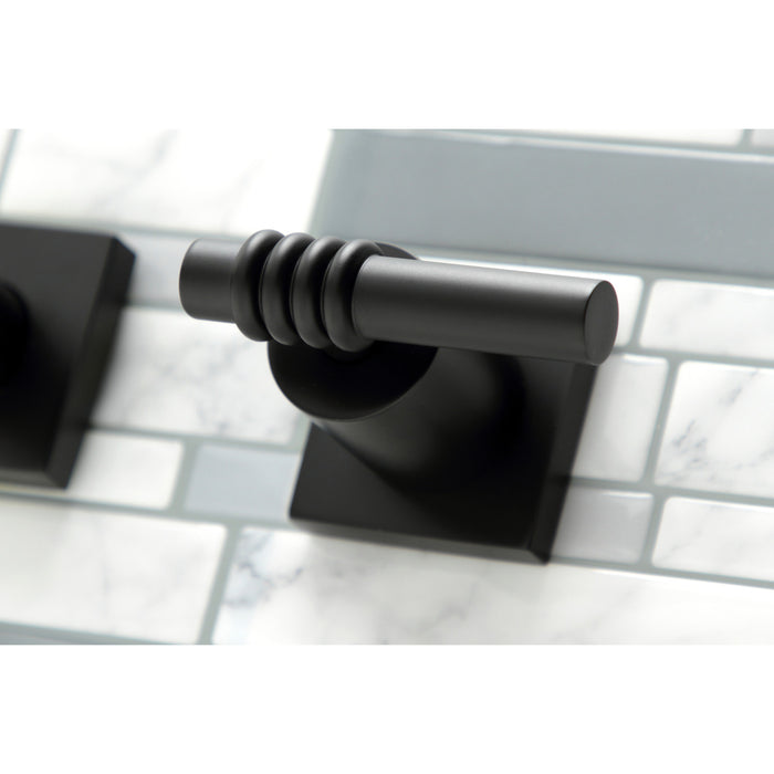 Kingston Tulare KS6040ML - Milano Two-Handle 3-Hole Wall Mount Roman Tub Faucet, Matte Black