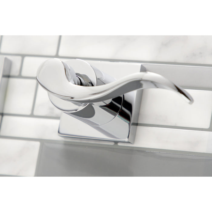 Kingston Tulare KS6041DFL - NuWave Two-Handle 3-Hole Wall Mount Roman Tub Faucet, Polished Chrome