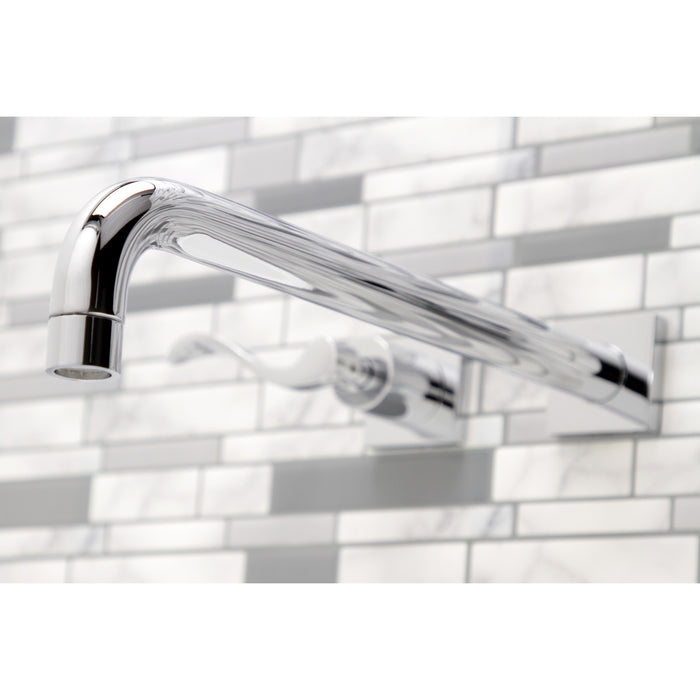 Kingston Tulare KS6041DFL - NuWave Two-Handle 3-Hole Wall Mount Roman Tub Faucet, Polished Chrome