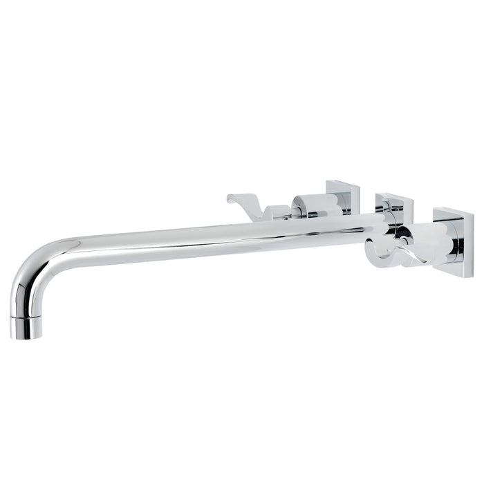 Kingston Tulare KS6041DFL - NuWave Two-Handle 3-Hole Wall Mount Roman Tub Faucet, Polished Chrome