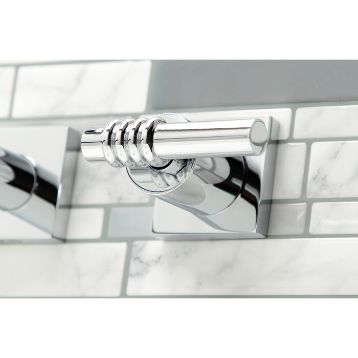 Kingston Tulare KS6041ML - Milano Two-Handle 3-Hole Wall Mount Roman Tub Faucet, Polished Chrome