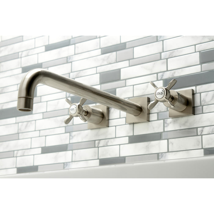 Essex KS6048BEX Two-Handle 3-Hole Wall Mount Roman Tub Faucet, Brushed Nickel