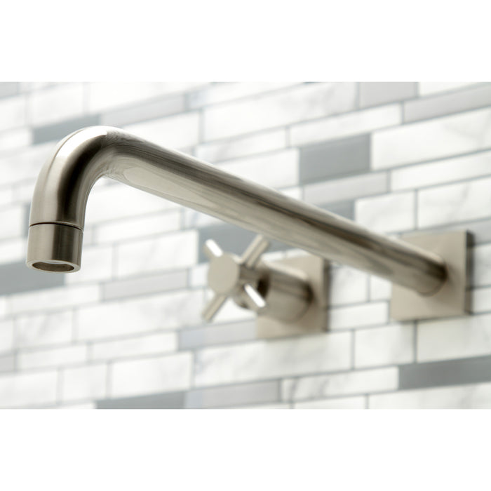 Kingston Sona KS6048DX - Concord Two-Handle 3-Hole Wall Mount Roman Tub Faucet, Brushed Nickel