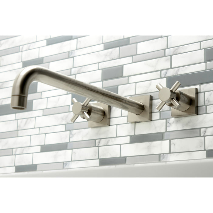 Concord KS6048DX Two-Handle 3-Hole Wall Mount Roman Tub Faucet, Brushed Nickel