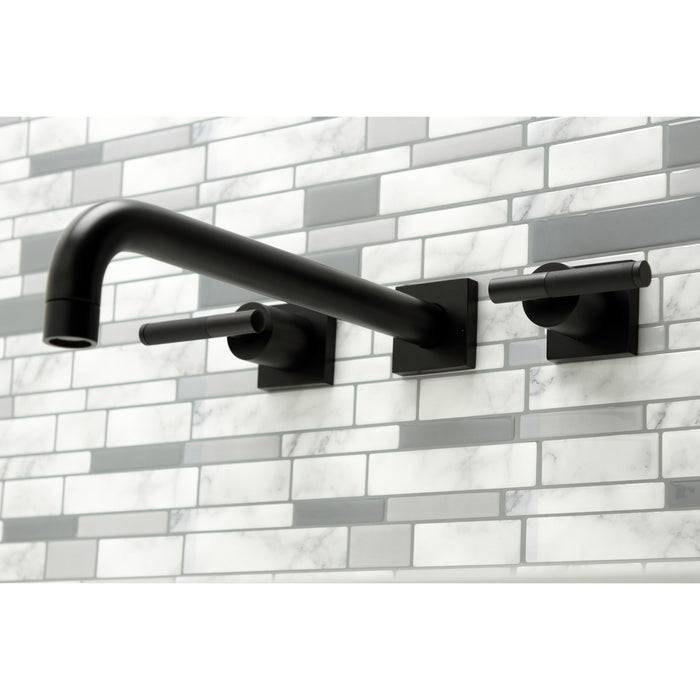 Kingston Sona KS6050CKL - Kaiser Two-Handle 3-Hole Wall Mount Roman Tub Faucet, Matte Black