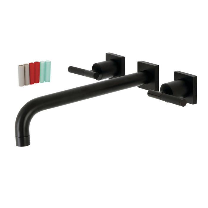 Kingston Sona KS6050CKL - Kaiser Two-Handle 3-Hole Wall Mount Roman Tub Faucet, Matte Black