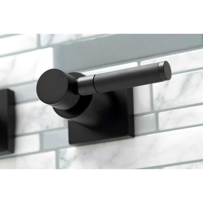 Kingston Sona KS6050DKL - Kaiser Two-Handle 3-Hole Wall Mount Roman Tub Faucet, Matte Black