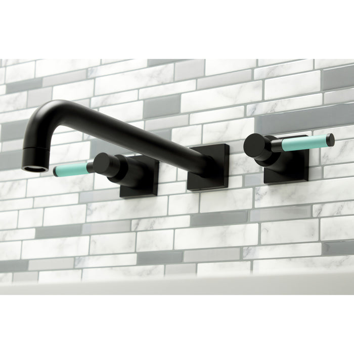 Kingston Sona KS6050DKL - Kaiser Two-Handle 3-Hole Wall Mount Roman Tub Faucet, Matte Black
