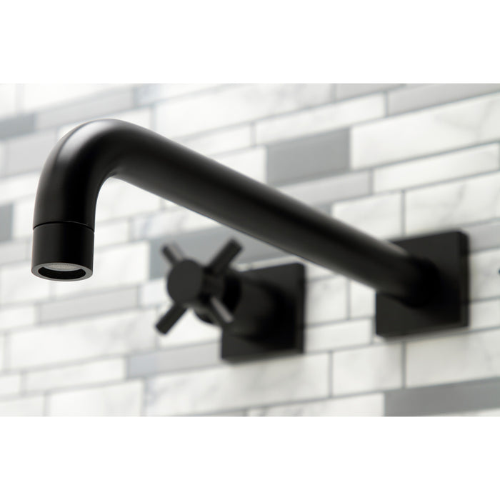 Kingston Sona KS6050DX - Concord Two-Handle 3-Hole Wall Mount Roman Tub Faucet, Matte Black