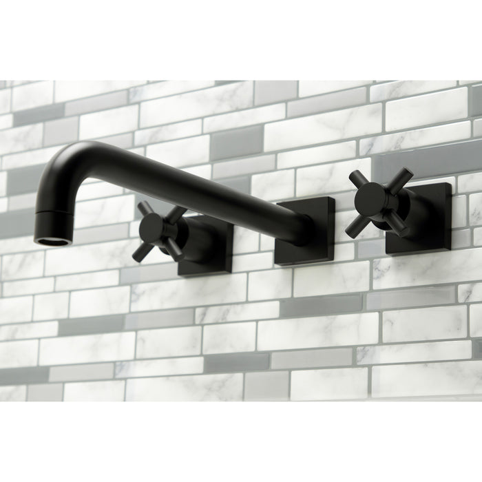 Kingston Sona KS6050DX - Concord Two-Handle 3-Hole Wall Mount Roman Tub Faucet, Matte Black