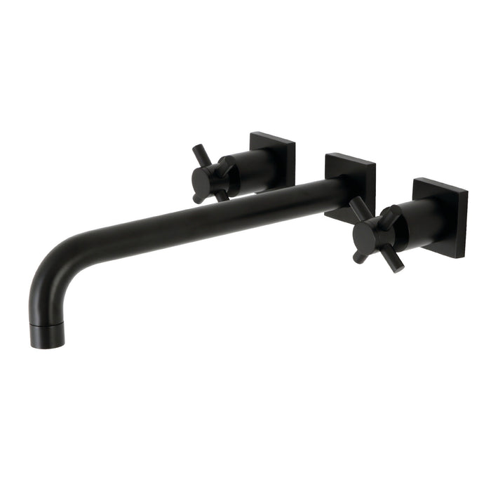 Kingston Sona KS6050DX - Concord Two-Handle 3-Hole Wall Mount Roman Tub Faucet, Matte Black