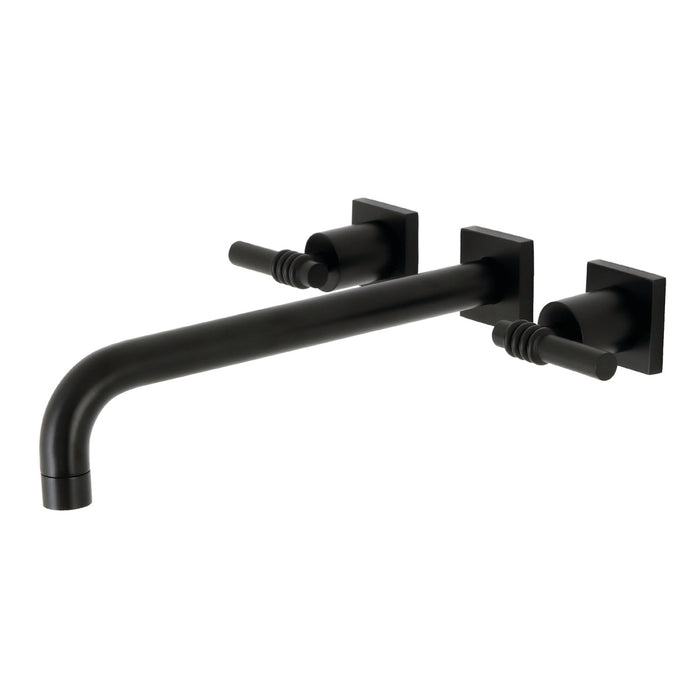 Kingston Tulare KS6050ML - Milano Two-Handle 3-Hole Wall Mount Roman Tub Faucet, Matte Black