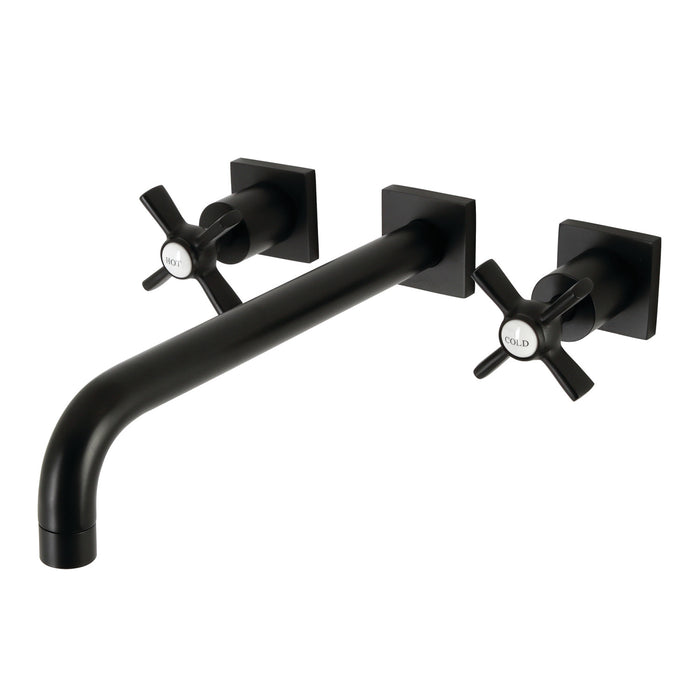 Kingston Tulare KS6050ZX - Millennium Two-Handle 3-Hole Wall Mount Roman Tub Faucet, Matte Black