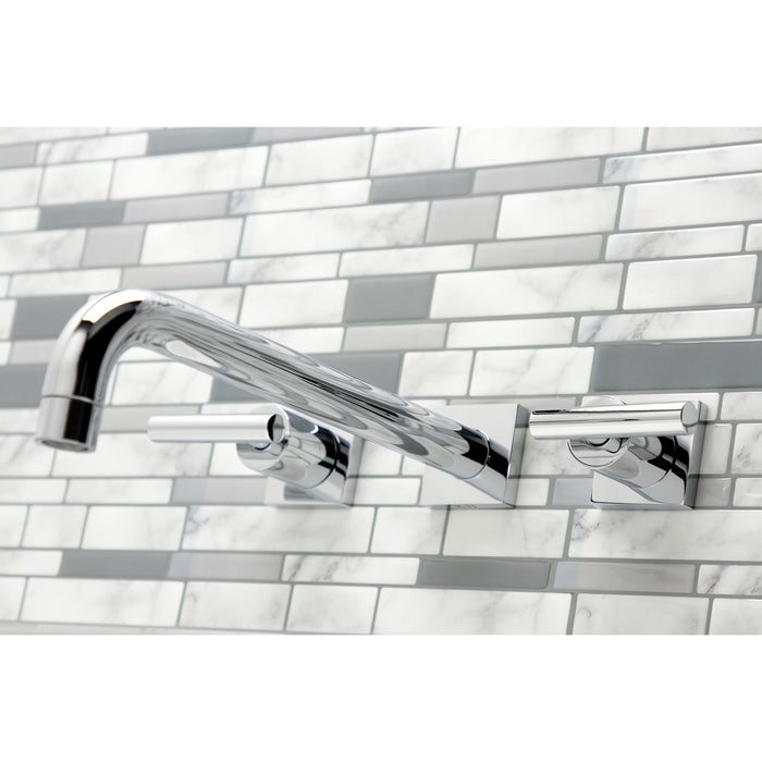 Kingston Sona KS6051CML - Manhattan Two-Handle 3-Hole Wall Mount Roman Tub Faucet, Polished Chrome