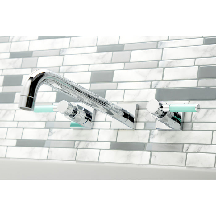 Kingston Sona KS6051DKL - Kaiser Two-Handle 3-Hole Wall Mount Roman Tub Faucet, Polished Chrome