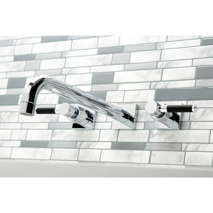 Kingston Sona KS6051DKL - Kaiser Two-Handle 3-Hole Wall Mount Roman Tub Faucet, Polished Chrome