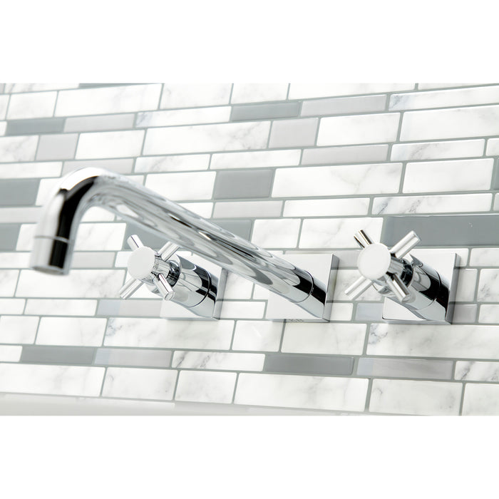 Kingston Sona KS6051DX - Concord Two-Handle 3-Hole Wall Mount Roman Tub Faucet, Polished Chrome