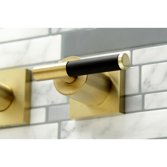 Kingston Sona KS6057CKL - Kaiser Two-Handle 3-Hole Wall Mount Roman Tub Faucet, Brushed Brass
