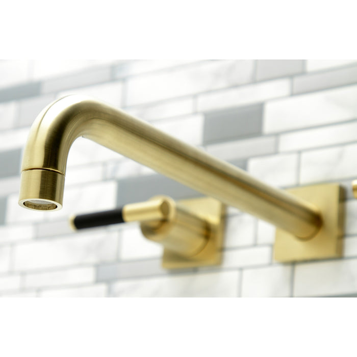 Kingston Sona KS6057CKL - Kaiser Two-Handle 3-Hole Wall Mount Roman Tub Faucet, Brushed Brass