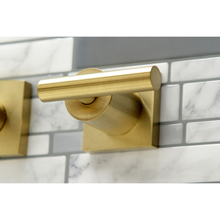 Manhattan KS6057CML Two-Handle 3-Hole Wall Mount Roman Tub Faucet, Brushed Brass