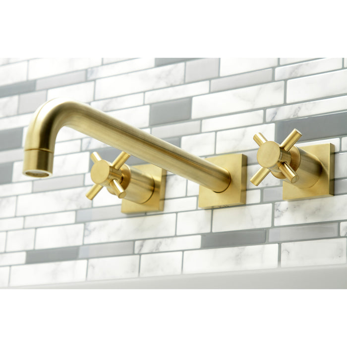 Kingston Sona KS6057DX - Concord Two-Handle 3-Hole Wall Mount Roman Tub Faucet, Brushed Brass