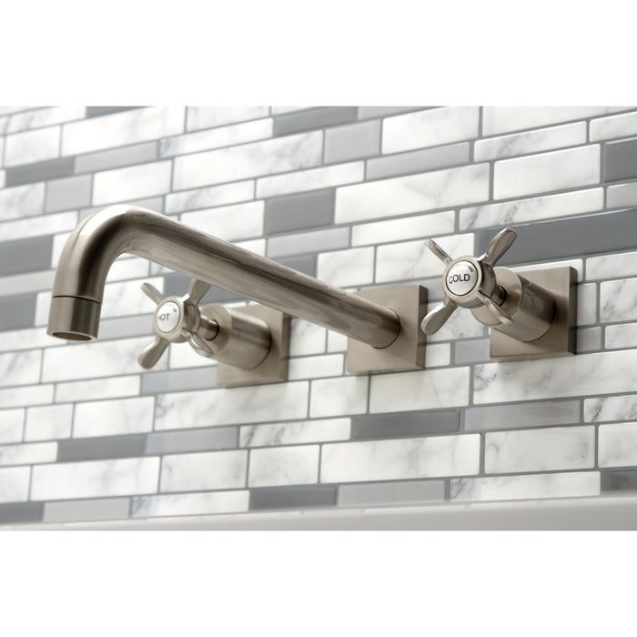 Essex KS6058BEX Two-Handle 3-Hole Wall Mount Roman Tub Faucet, Brushed Nickel