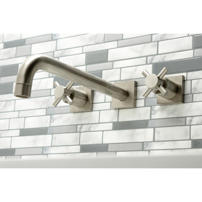 Kingston Sona KS6058DX - Concord Two-Handle 3-Hole Wall Mount Roman Tub Faucet, Brushed Nickel