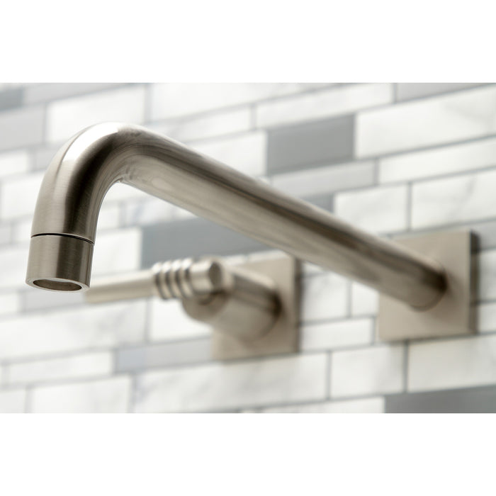 Kingston Tulare KS6058ML - Milano Two-Handle 3-Hole Wall Mount Roman Tub Faucet, Brushed Nickel
