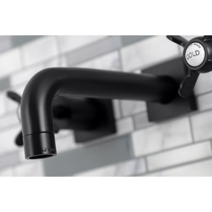 Essex KS6120BEX Two-Handle 3-Hole Wall Mount Bathroom Faucet, Matte Black