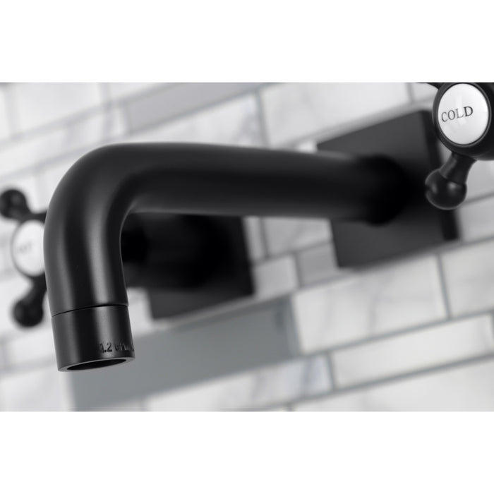Metropolitan KS6120BX Two-Handle 3-Hole Wall Mount Bathroom Faucet, Matte Black