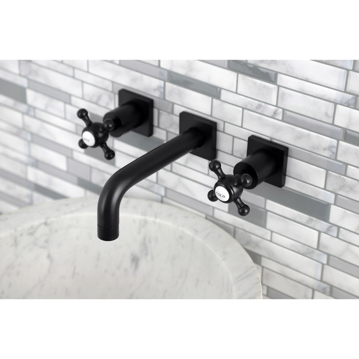 Metropolitan KS6120BX Two-Handle 3-Hole Wall Mount Bathroom Faucet, Matte Black