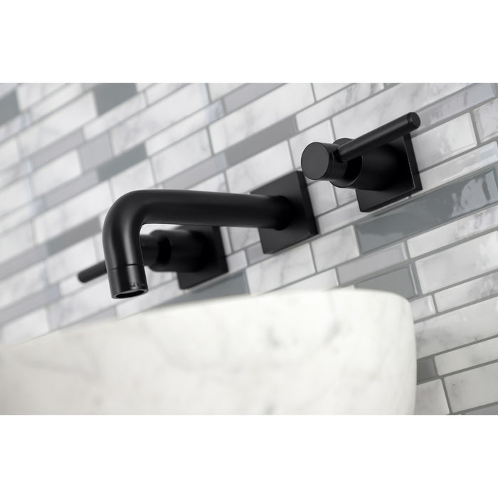 Concord KS6120DL Two-Handle 3-Hole Wall Mount Bathroom Faucet, Matte Black