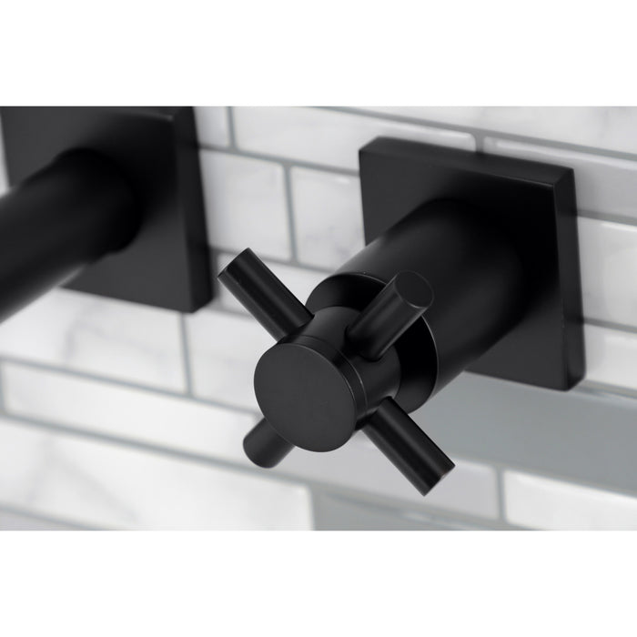 Concord KS6120DX Two-Handle 3-Hole Wall Mount Bathroom Faucet, Matte Black