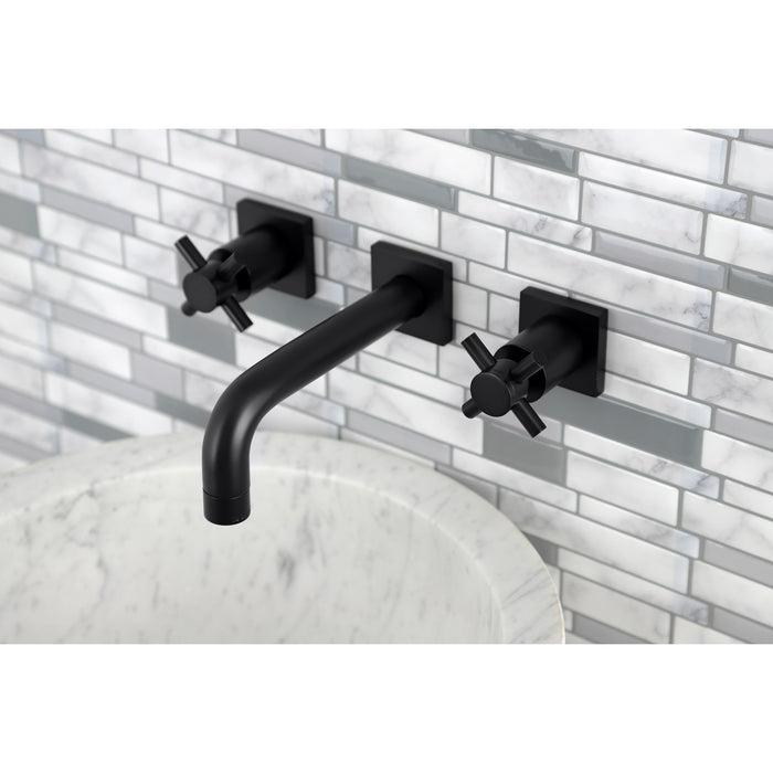 Concord KS6120DX Two-Handle 3-Hole Wall Mount Bathroom Faucet, Matte Black