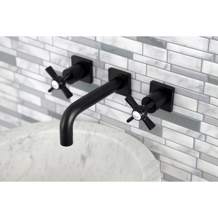 Millennium KS6120ZX Two-Handle 3-Hole Wall Mount Bathroom Faucet, Matte Black