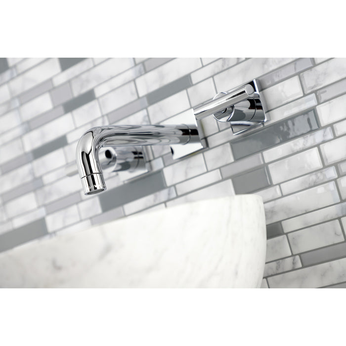 Manhattan KS6121CML Two-Handle 3-Hole Wall Mount Bathroom Faucet, Polished Chrome