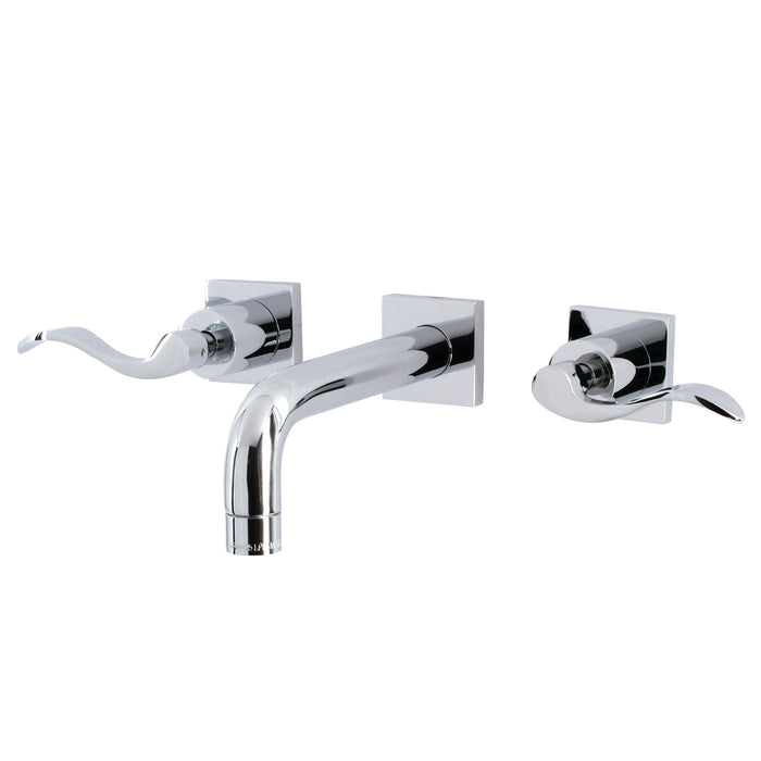 NuWave KS6121DFL Two-Handle 3-Hole Wall Mount Bathroom Faucet, Polished Chrome