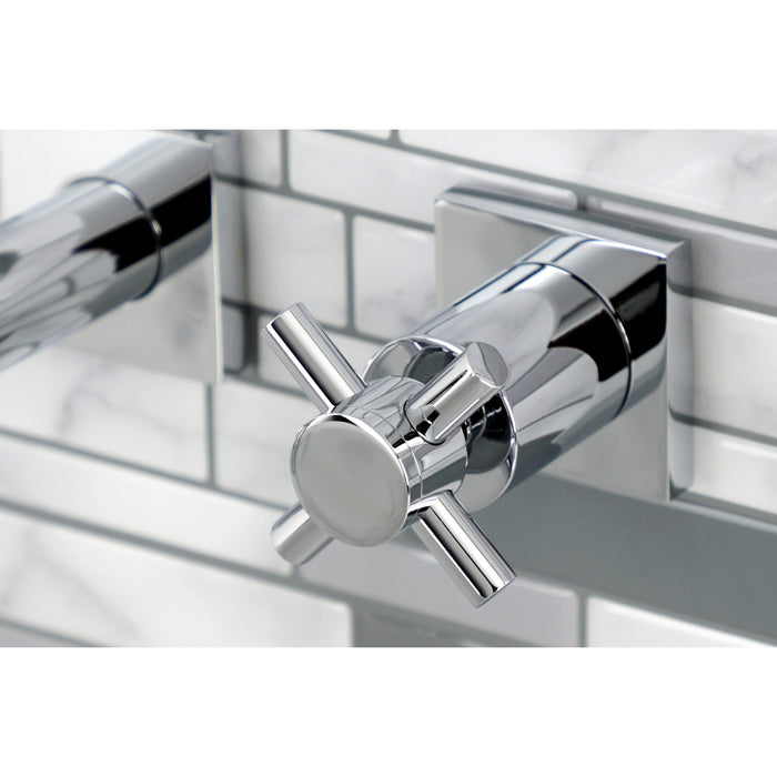 Kingston Sona KS6121DX - Concord Double-Handle 3-Hole Wall Mount Bathroom Faucet, Polished Chrome
