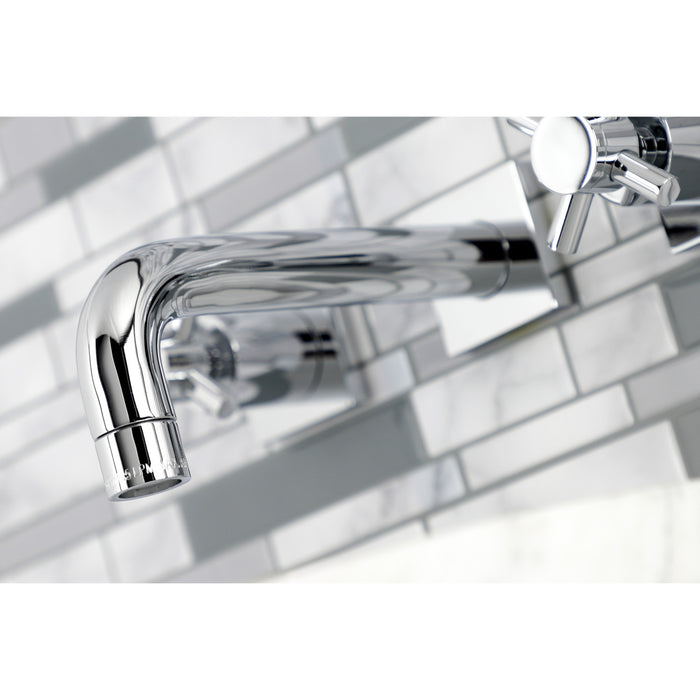 Kingston Sona KS6121DX - Concord Double-Handle 3-Hole Wall Mount Bathroom Faucet, Polished Chrome