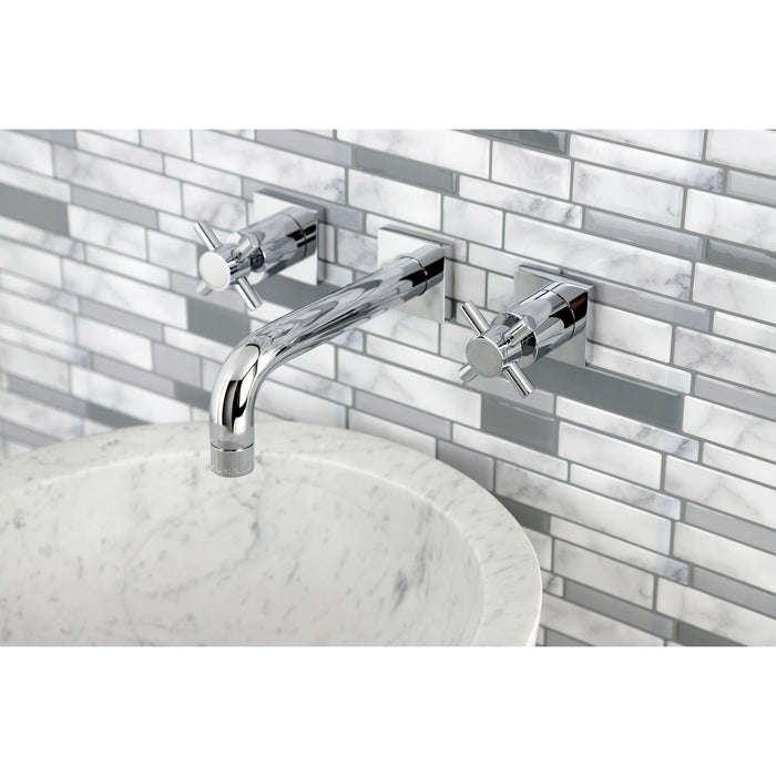Kingston Sona KS6121DX - Concord Double-Handle 3-Hole Wall Mount Bathroom Faucet, Polished Chrome