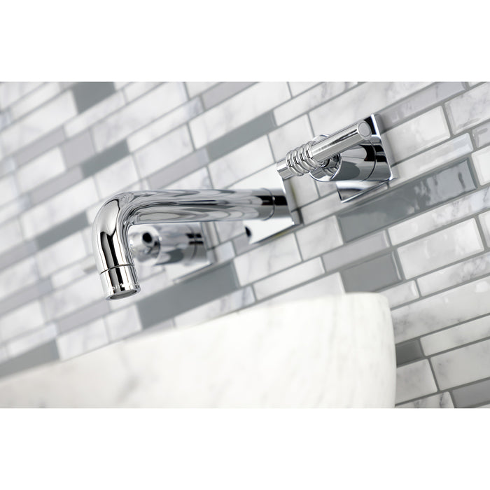 Milano KS6121ML Two-Handle 3-Hole Wall Mount Bathroom Faucet, Polished Chrome