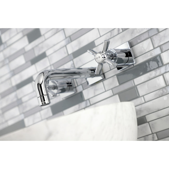 Kingston Sona KS6121ZX - Millennium Double-Handle 3-Hole Wall Mount Bathroom Faucet, Polished Chrome