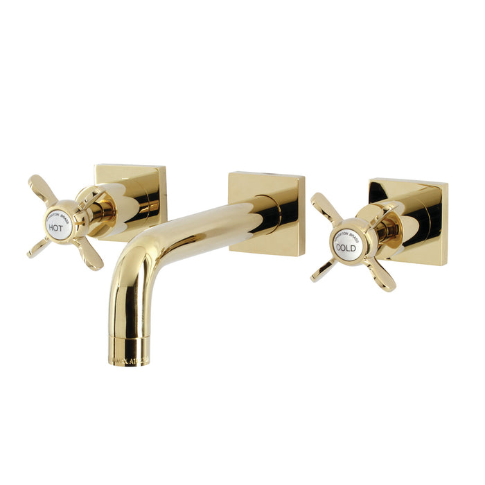 Essex KS6122BEX Two-Handle 3-Hole Wall Mount Bathroom Faucet, Polished Brass