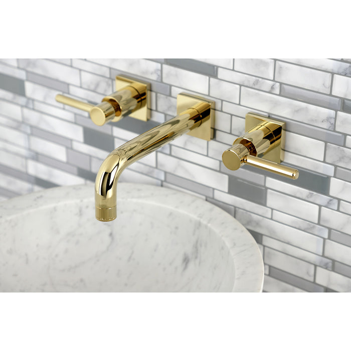 Concord KS6122DL Two-Handle 3-Hole Wall Mount Bathroom Faucet, Polished Brass
