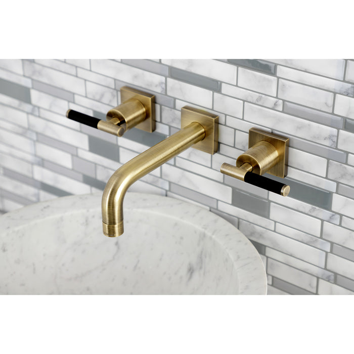 Kaiser KS6123CKL Two-Handle 3-Hole Wall Mount Bathroom Faucet, Antique Brass